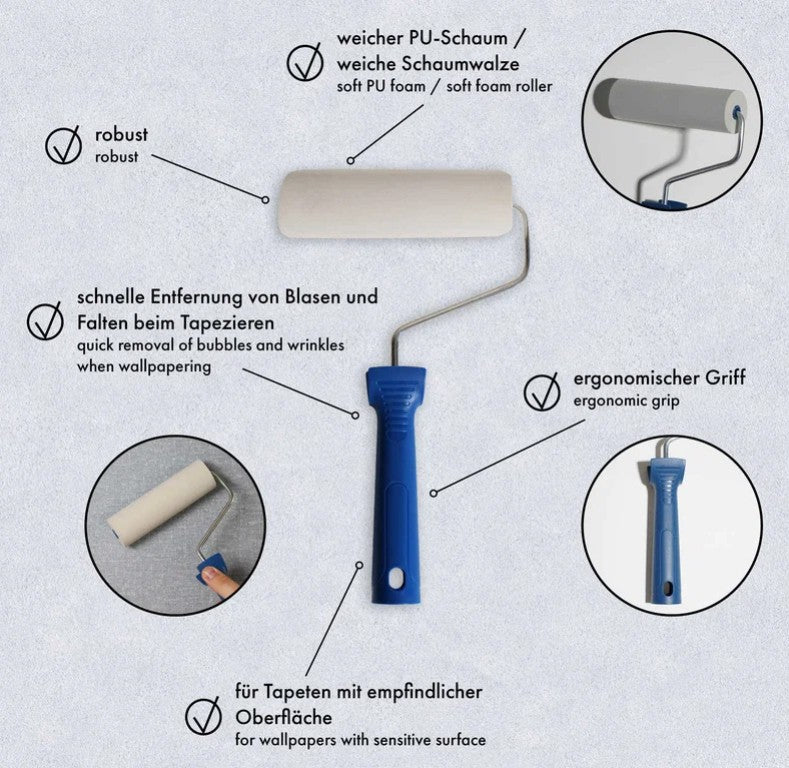 Andrückroller 15 cm Tapetenroller