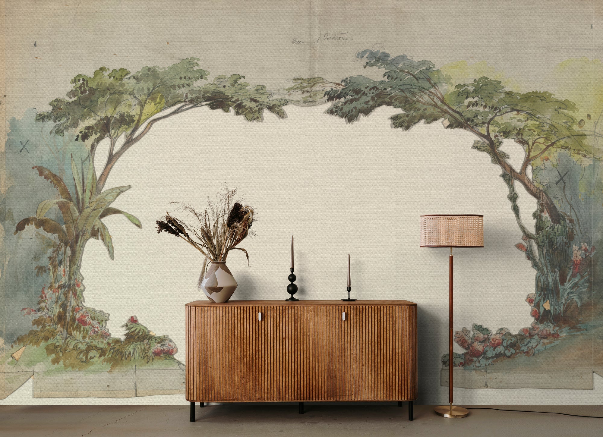 Fototapete im Digitaldruck Fototapete Gruen Floral