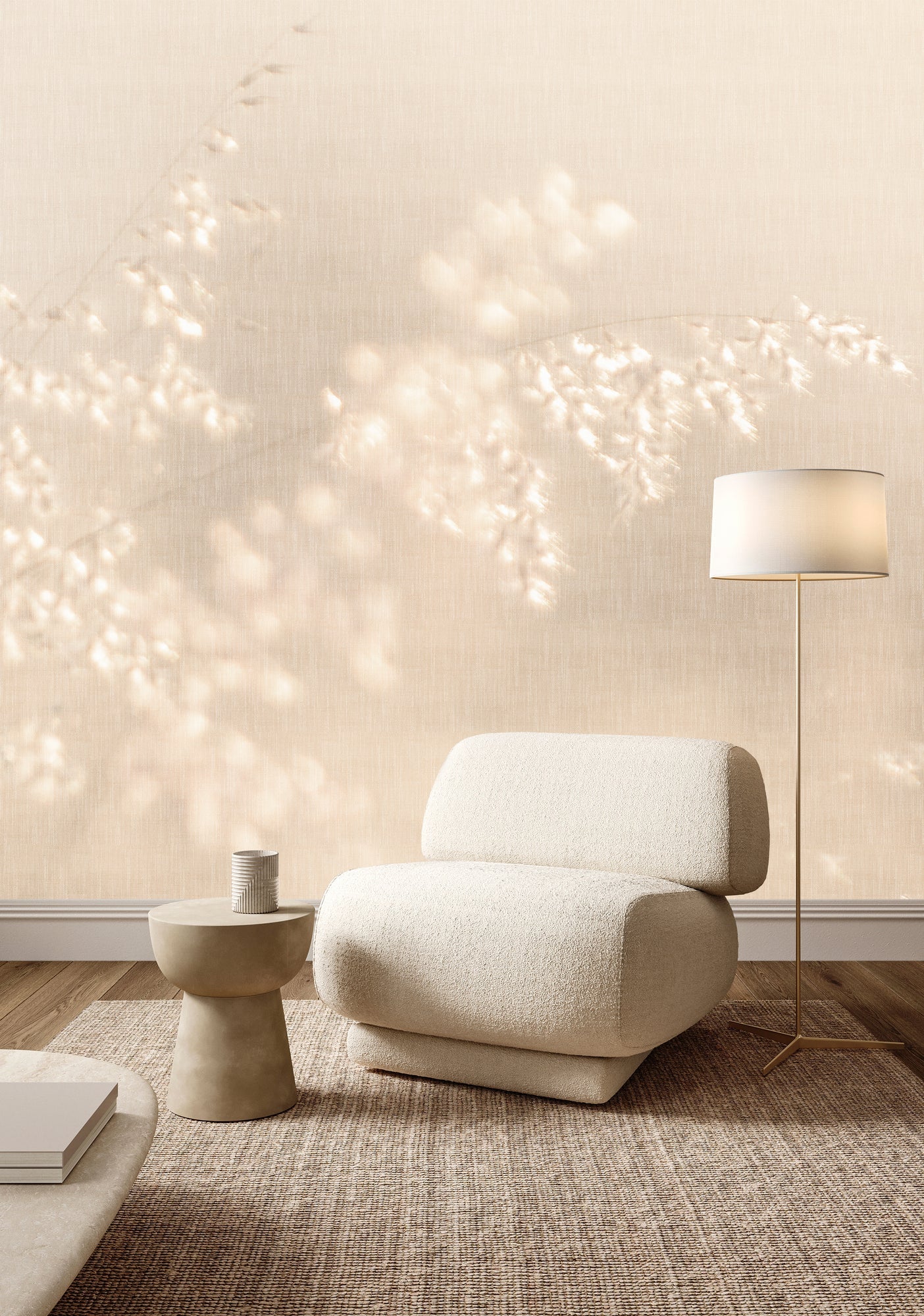 Fototapete im Digitaldruck Fototapete Beige Floral
