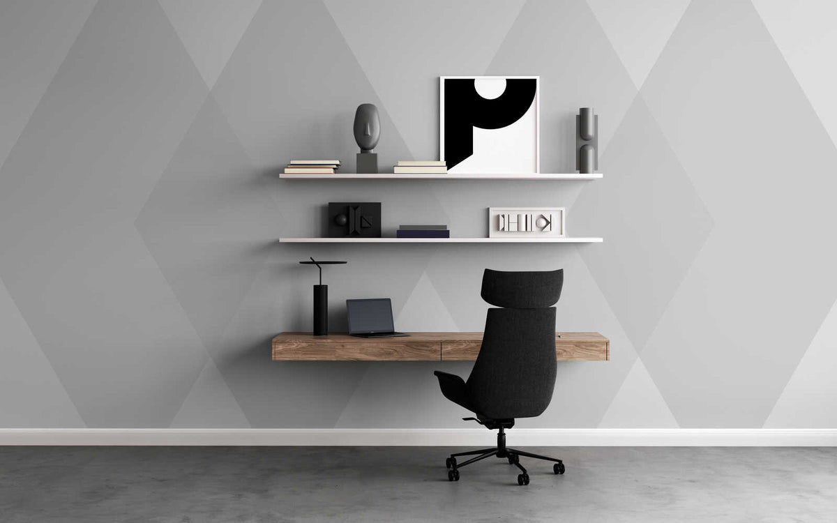 Fotomural Panel XXL 5 - Design mural large diamond pattern grey on premium smooth non-woven