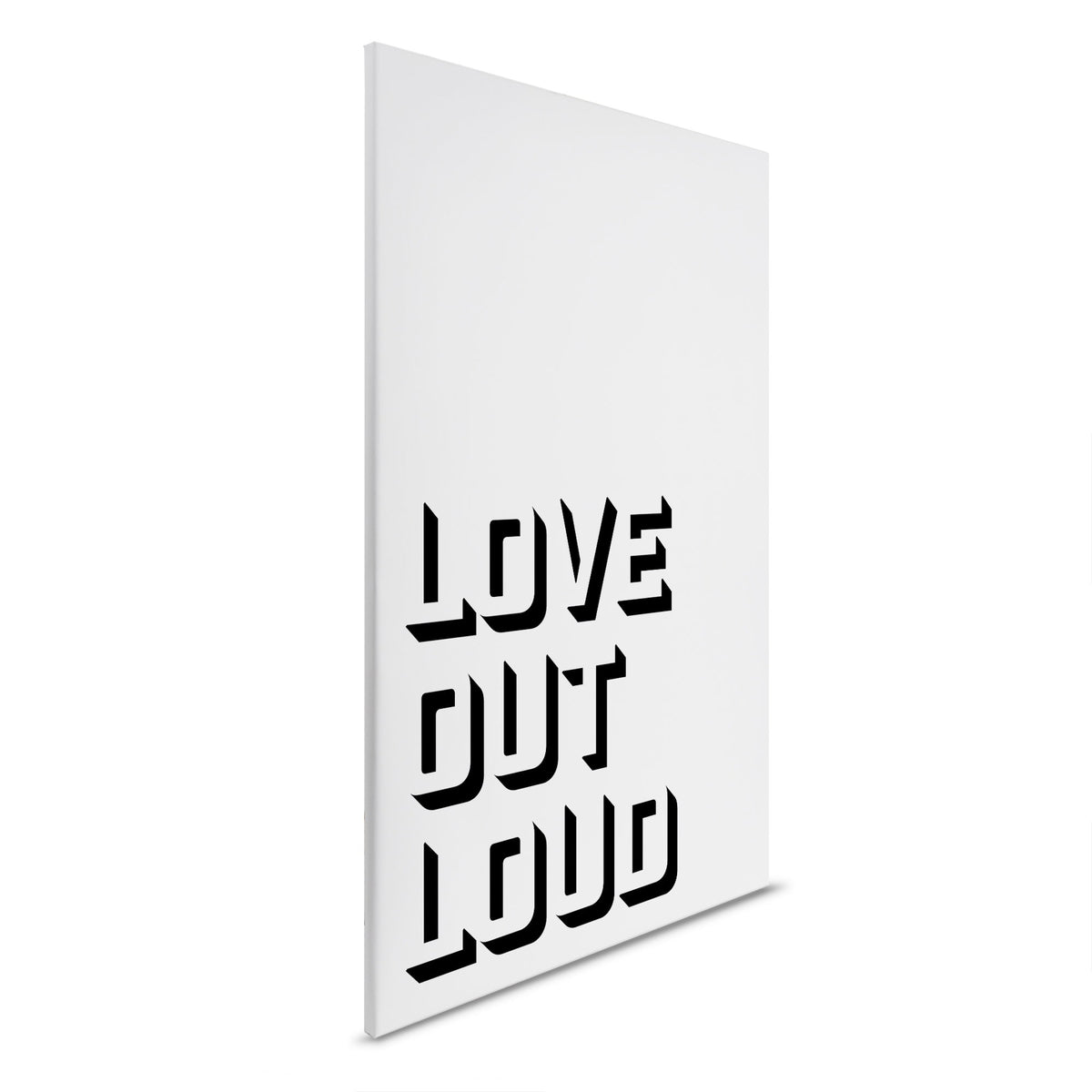 Cuadro Love Out Loud - Lienzo Statement en blanco y negro