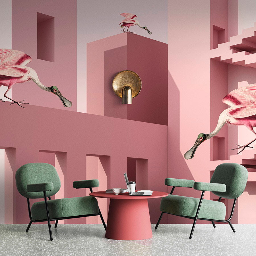 Fotomural Walls by Patel - fable - Photo wallpaper »with abstract 3D architecture and mythical creatures - Smooth, slightly shiny premium non-woven fabric