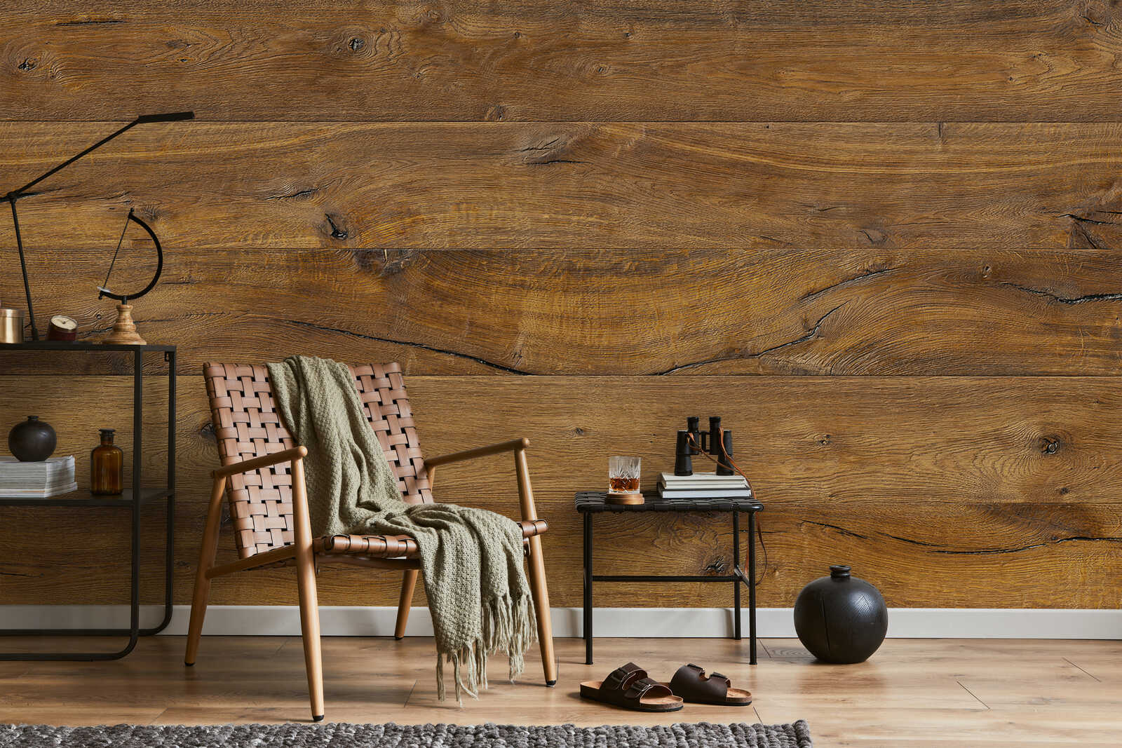 Fotomural Photo wallpaper wood look board design rustic grain - AP Digital 3