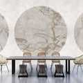Fotomural Walls by Patel - Mercurio 1 - Grey mural marble greige with circle motif