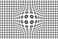 Fotomural 3D mural black and white with dot pattern - DD Motive 2