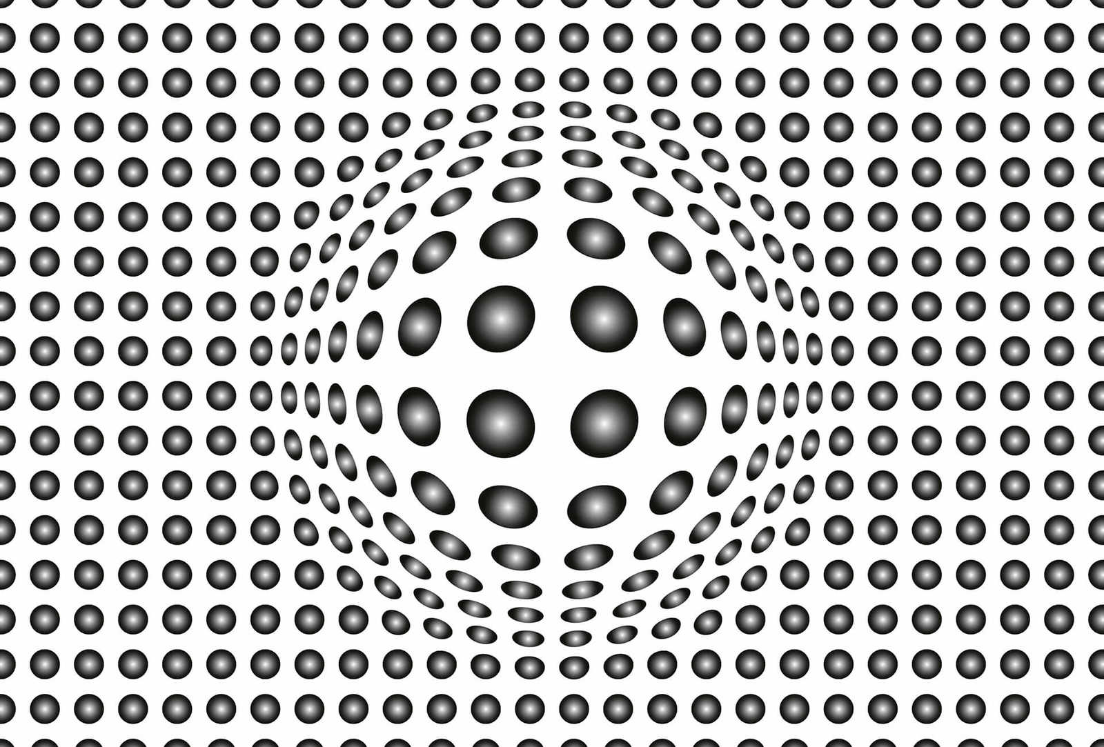 Fotomural 3D mural black and white with dot pattern - DD Motive 2