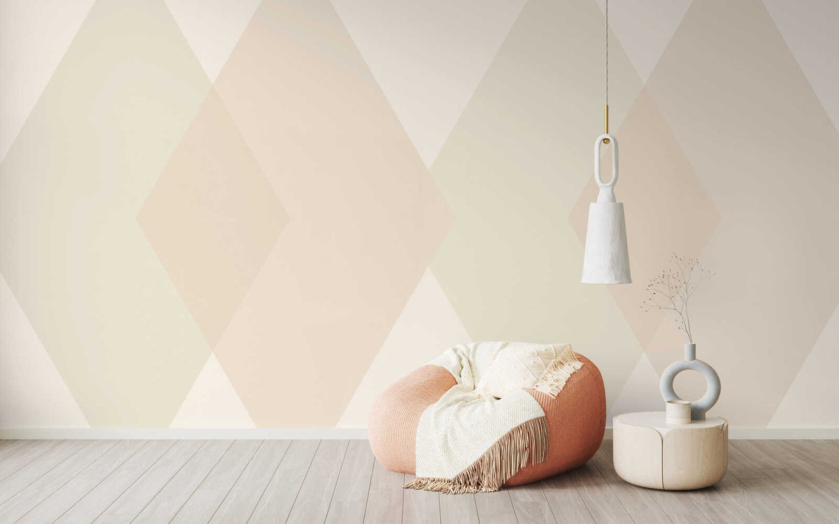 Fotomural Panel XXL 5 - Design wall mural large diamond pattern yellow on premium smooth non-woven