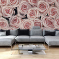 Fotomural Panel XXL 5 - Plants mural pink and white roses on premium smooth fleece