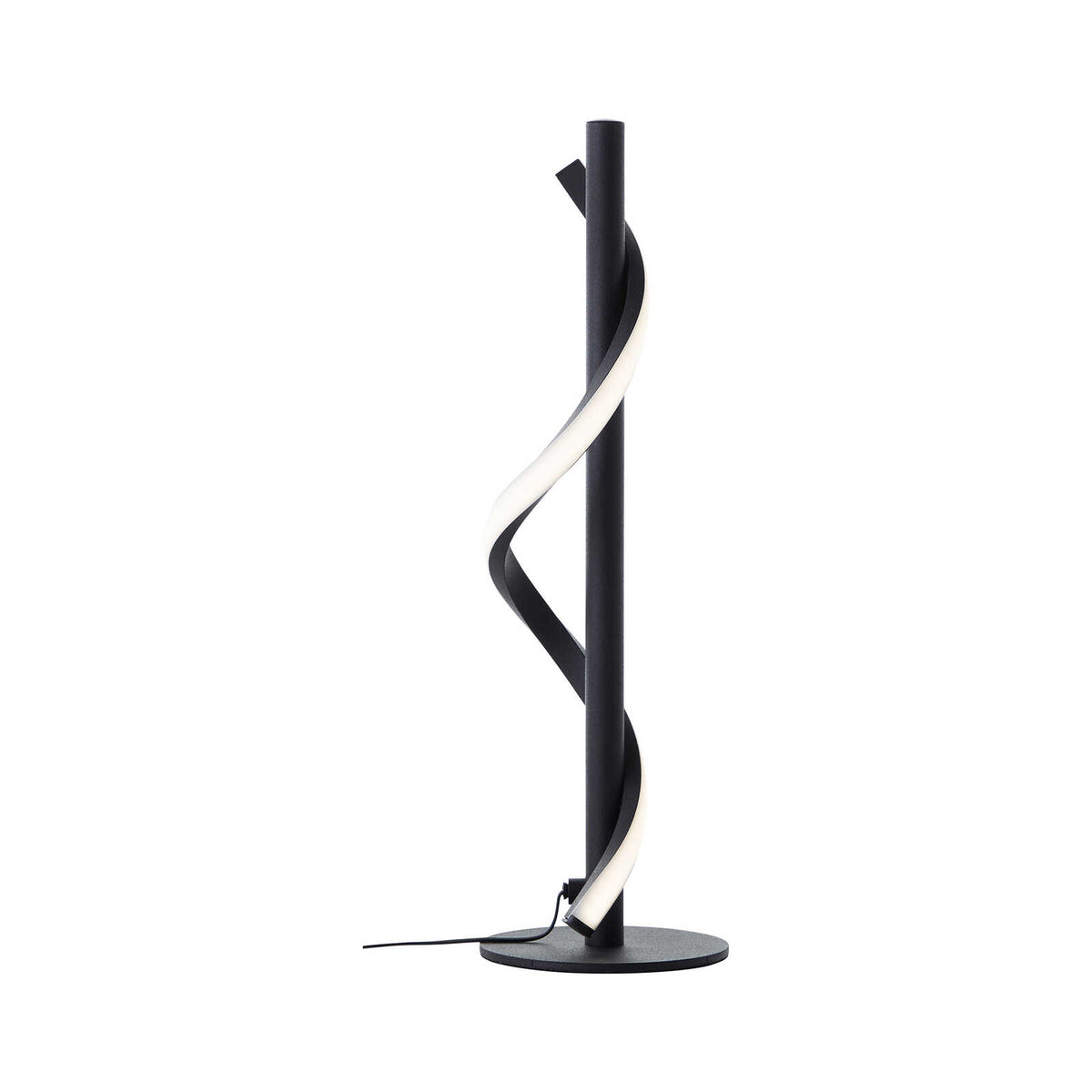 Moderna lámpara LED de sobremesa con diseño curvado - Acentos de estilo para salones 12cm diámetro x 40cm altura - Negro