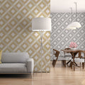 Fotomural Panel XXL 5 - Design wall mural box motif with small squares yellow on premium smooth non-woven