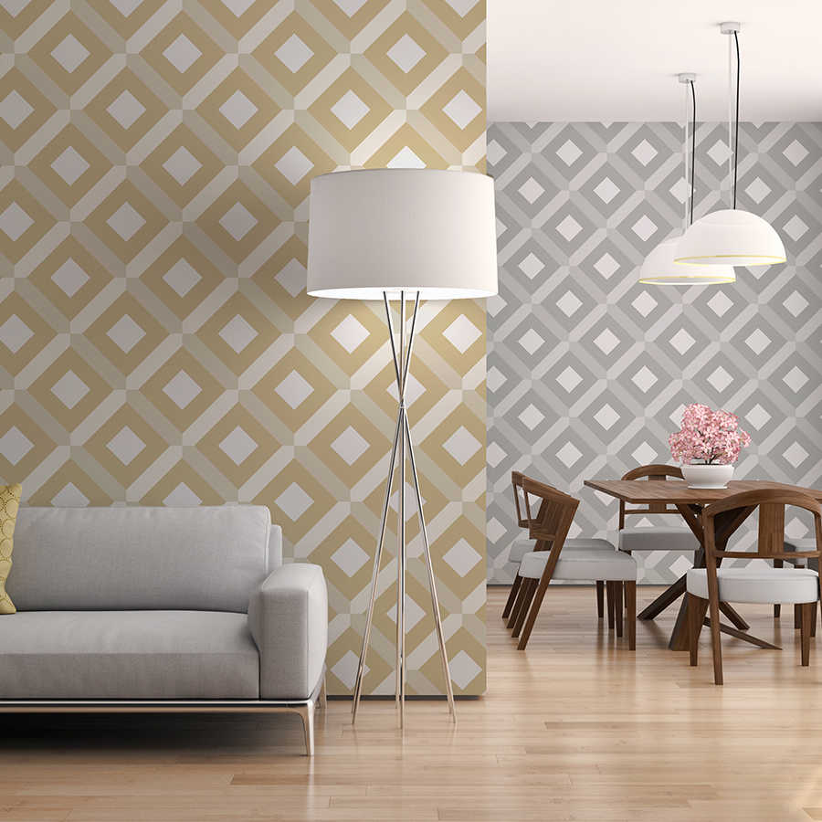 Fotomural Panel XXL 5 - Design wall mural box motif with small squares yellow on premium smooth non-woven