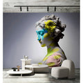 Fotomural Walls by Patel - Photo wallpaper »clio« - female sculpture with colourful accents - Smooth, slightly shiny premium non-woven fabric