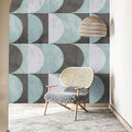 Fotomural Walls by Patel - Photo wallpaper »julek 2« - retro pattern in concrete look - mint green, grey