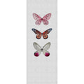 Fotomural Walls by Patel - Buzz panels 1 - photo wallpaper panel with colourful butterflies in natural linen structure - Grey, Pink