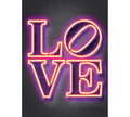 Fotomural Photo wallpaper narrow illuminated letters LOVE - DD Motive 2