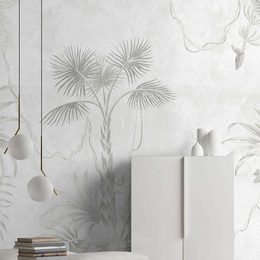 Fotomural Walls by Patel - Life in the Tree 4 - vintage style monkey & leaves pattern mural