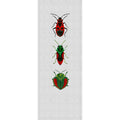 Fotomural Walls by Patel - Buzz panels 3 - Digital print panel with colourful beetles- Nature linen structure - Grey, Green