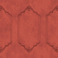 Fotomural Walls by Patel - Baroque style stucco pattern frame mural - orange