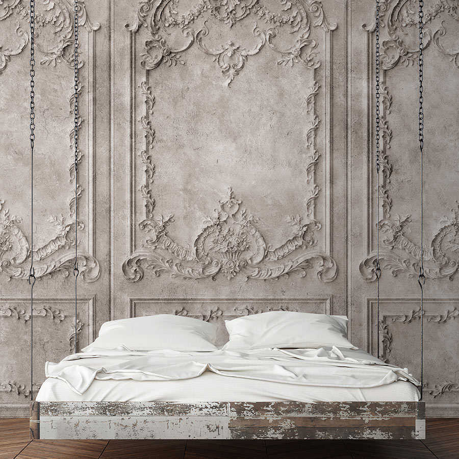 Fotomural Walls by Patel - Versailles 1 - Baroque style grey-brown wood panels wallpaper