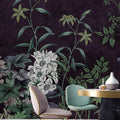Fotomural Walls by Patel - Dark Room 1 - Black Wallpaper Botanical Pattern Green