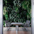 Fotomural Walls by Patel - Deep Green 2 - wall mural leafy thicket, ferns & hanging plants