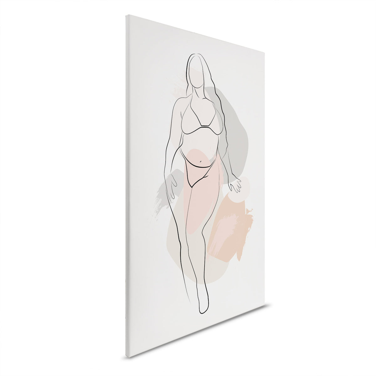 Figura abstracta: Belleza en líneas - Silueta femenina sobre lienzo