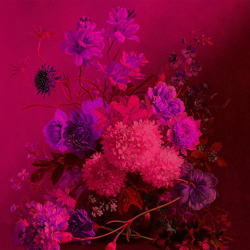 Fotomural Walls by Patel - Neon mural with flowers still life - purple, pink