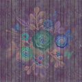Fotomural Walls by Patel - Spray bouquet 1 - Photo wallpaper with flowers on board wall - Wooden panels wide - Blue, Green