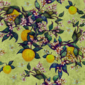 Fotomural Walls by Patel - Grapefruit Tree 1 - Scratch Textured Wallpaper with Citrus & Floral Pattern - Yellow, Green