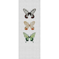 Fotomural Walls by Patel - Buzz panels 2 - photo wallpaper panel in natural linen structure with colourful butterflies - Grey, Green