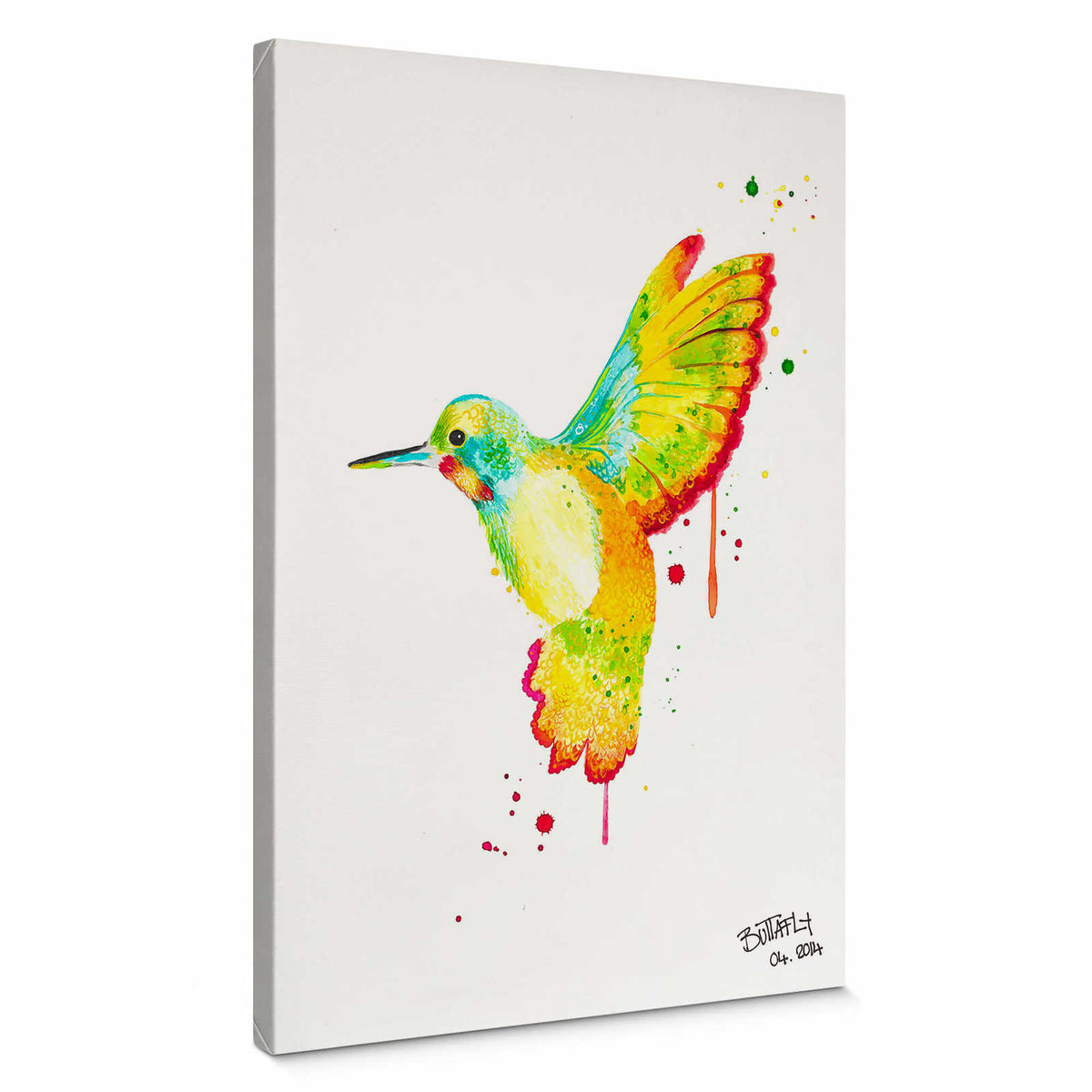 Humingbird by Buttafly, impresión en lienzo con colibrí de colores