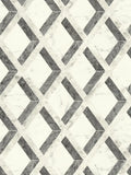 Papel pintado no tejido VERSACE en Diseño de mármol con textura gráfica de diamante mate ligeramente texturizado - gris, negro, blanco