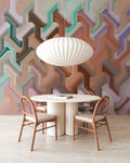 Fotomural Walls by Patel - ziggy1 - Photo wallpaper interlaced geometric with spatial depth - orange, green