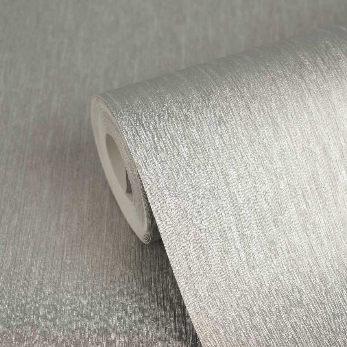 Papel pintado VERSACE gris metalizado liso con superficie texturizada