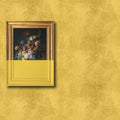 Fotomural Walls by Patel - Frame 1 - Photo wallpaper art modern interpretation in wiped plaster structure - Yellow, Copper