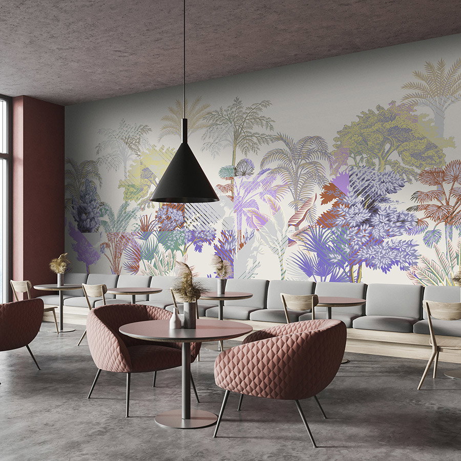Fotomural Walls by Patel - Photo wallpaper »esplanade 2« - jungle patchwork with bushes - colourful