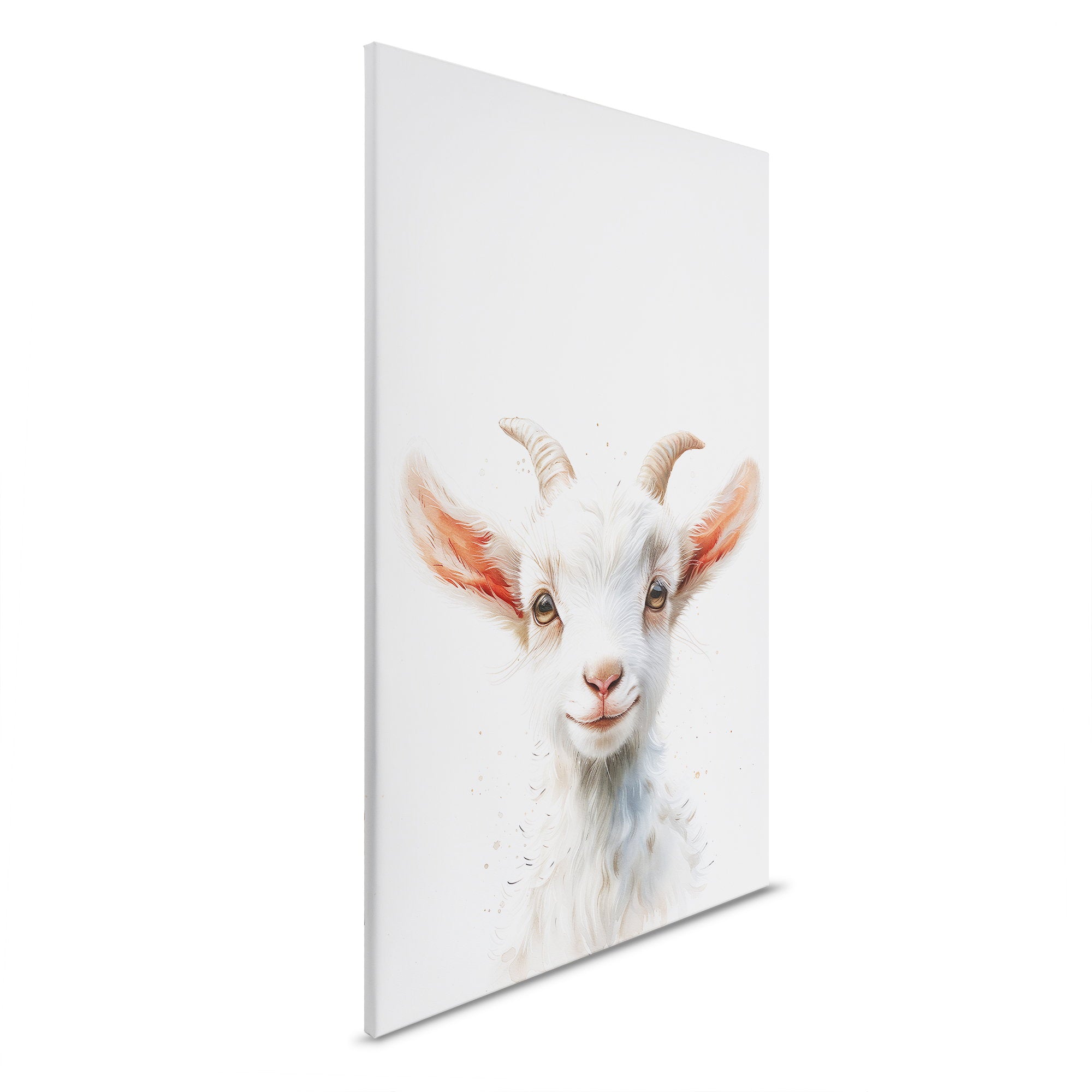 Lienzo Sonrisa animal - Impresión en lienzo de un alegre retrato de una cabra para dar buen humor a la habitación