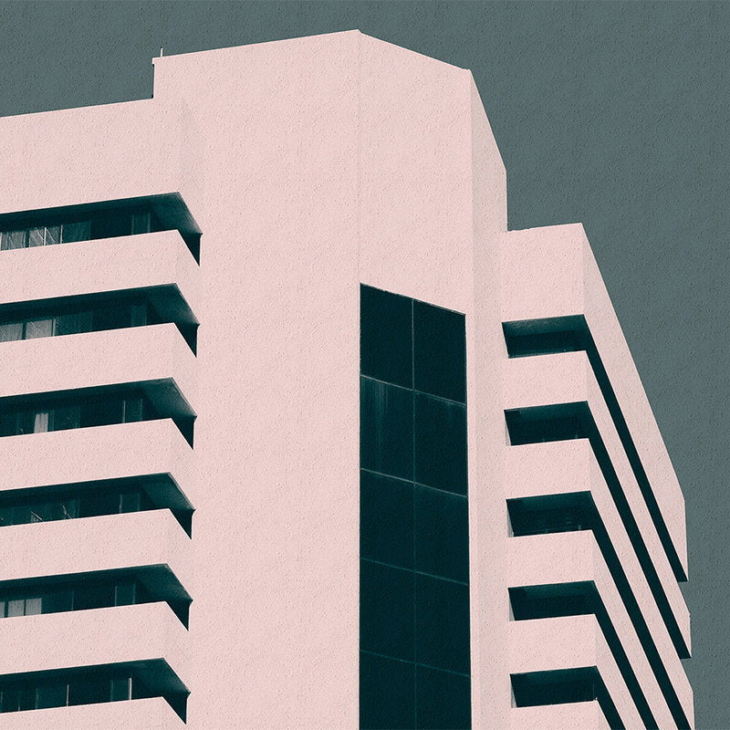 Fotomural Walls by Patel - Skyscraper 2 - Photo wallpaper with modern city architecture - Raupuz structure - Green, Pink