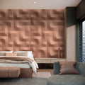 Fotomural Walls by Patel - modulo1 - Geometric tile pattern wallpaper with three-dimensional depth - copper