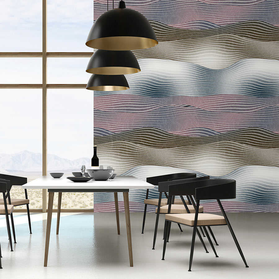 Fotomural Walls by Patel - Space 2 - retro wall mural space design wave pattern