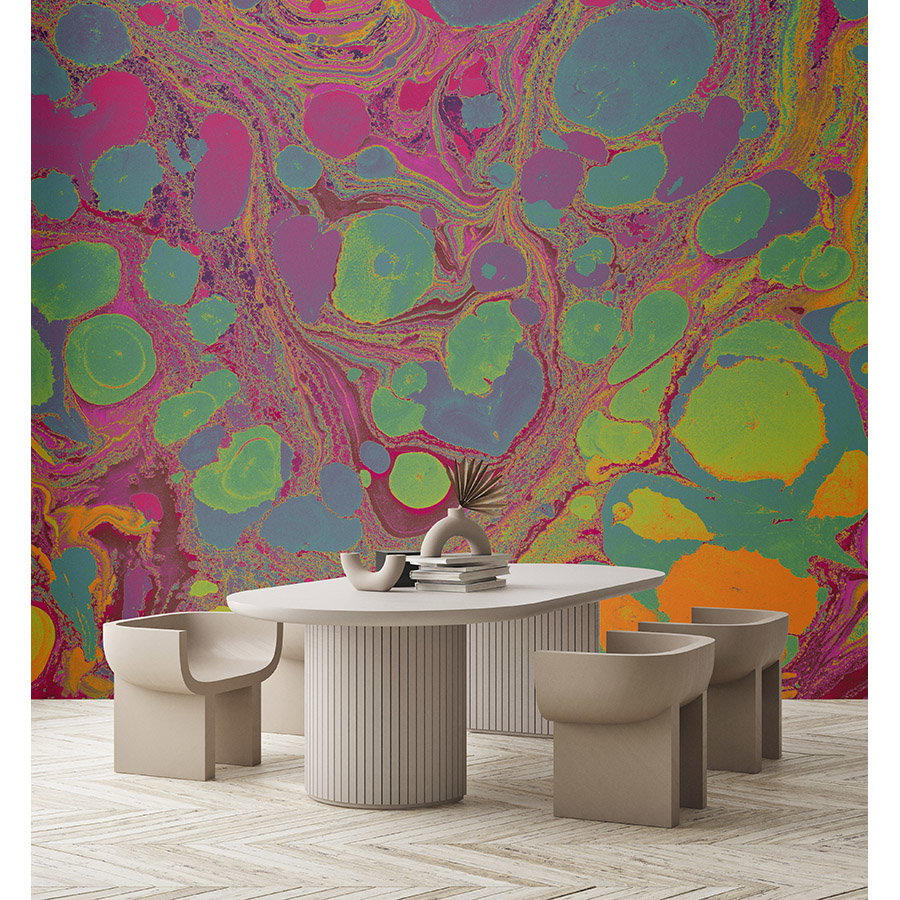 Fotomural Walls by Patel - Photo wallpaper »flow« - Colour splash in bright colours - green, pink, orange