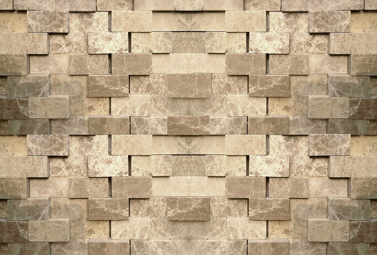 Fotomural Photo wallpaper 3D stone look wall - grey, white - DD Motive 2