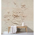 Fotomural Walls by Patel - Photo wallpaper »fiore« - Floral relief on concrete structure - Smooth, slightly shiny premium non-woven fabric