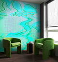 Fotomural Walls by Patel - liquida2 - Modern abstract composition wave wallpaper - turquoise, grey