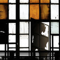 Fotomural Walls by Patel - Bronx 2 - Photo wallpaper, Loft with stained glass windows - Orange, Black