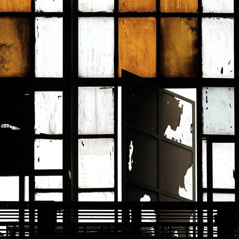 Fotomural Walls by Patel - Bronx 2 - Photo wallpaper, Loft with stained glass windows - Orange, Black