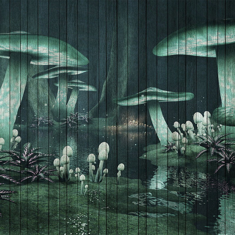 Fotomural Walls by Patel - Fantasy 1 - Photo wallpaper Enchanted forest with wood look - Green