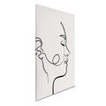 Cuadro en lienzo con contornos armoniosos - Elegante perfil lateral en blanco y negro