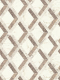 Papel pintado no tejido VERSACE con diseño de rombos de mármol Moderno, mate, ligeramente texturizado - marrón, gris, blanco