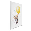 Ratón divertido con globo amarillo - Lienzo de arte para la habitación de niños pequeños y mayores